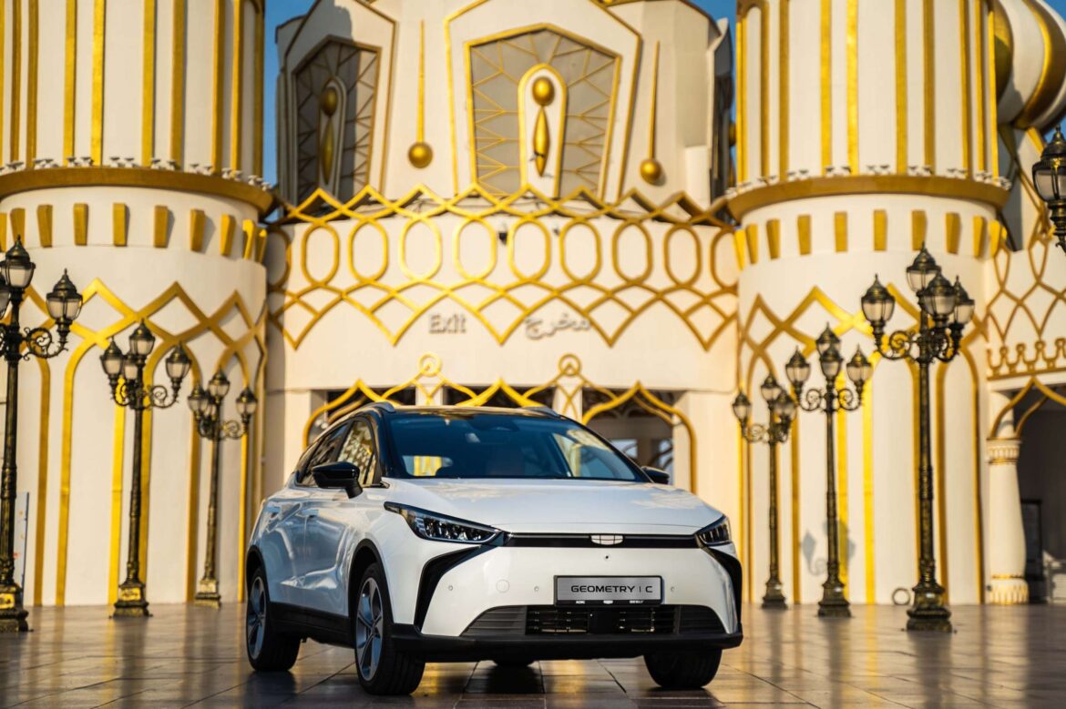 Visit Global Village and drive off in a brand-new Geely Geometry-C electric car